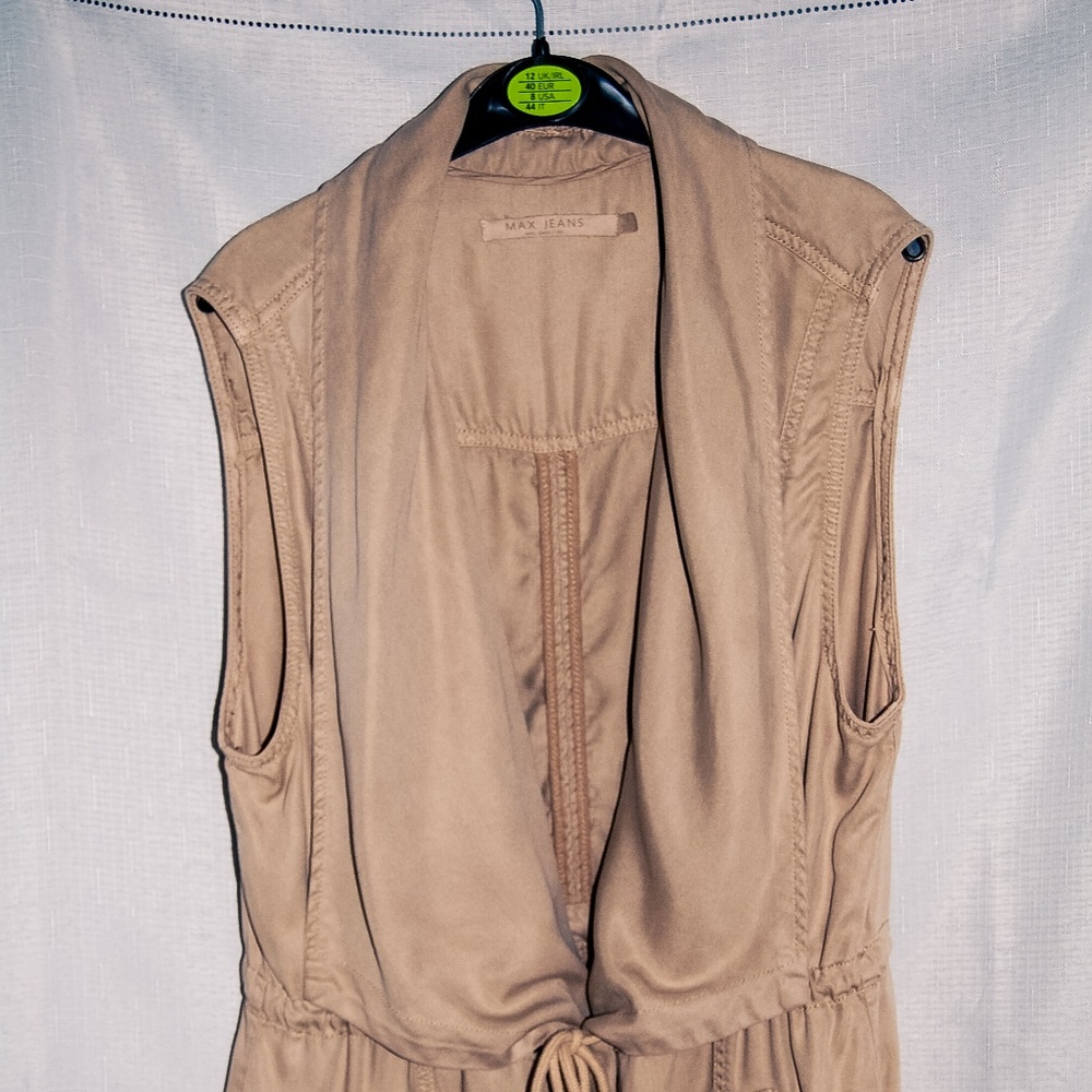 Beige MAX Jeans Jacket Vest